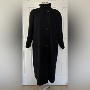 Vintage Lady Suzette, Andover by Forstmann Black Wool Long Coat | Made in USA